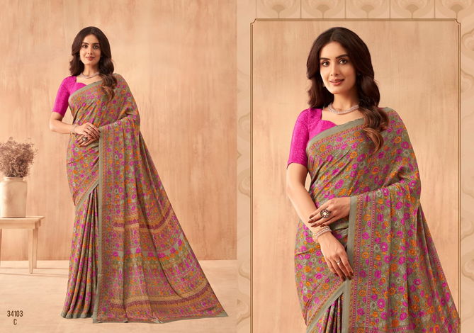 Vivanta Silk 34 By Ruchi Silk Crepe Printed Sarees Wholesale Clothing Suppliers In India